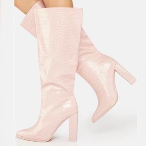 NEW BABY PINK CROC BOOTS